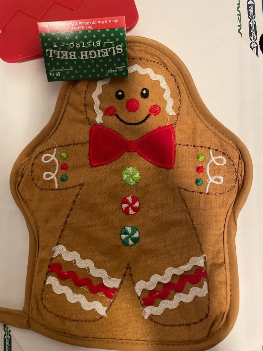 Holiday Time Gingerbread Men Hot Pad Christmas Tree Mitten Silicone Spoon Rests